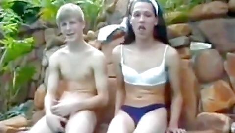 An erotic vintage video featuring a tattooed blonde babe