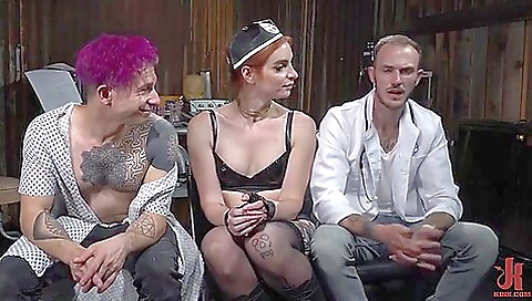 Busty ebony slut fucked in the face and ass in a facial