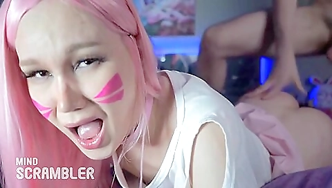 Blonde and brunette getting a creampie in their mouths