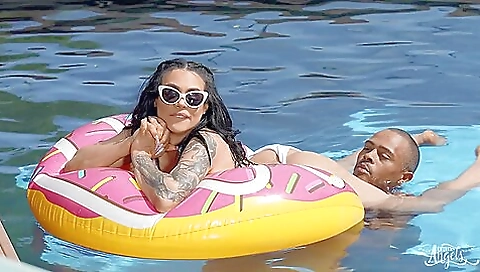 A sexy 18 year old with a shaved pussy enjoys fucking