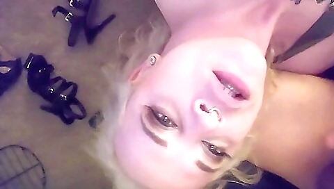 Busty blonde is so horny that she even pisses on her man's face