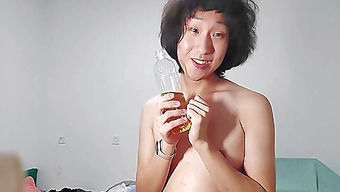 Asian teen with a sexy mouth fucks with her feet and socks