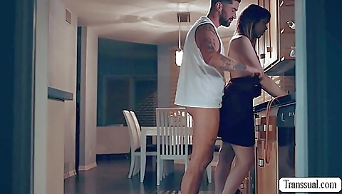 Blonde slut gets her ass filled with a stepbrother's rod