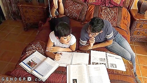 Asian babe rides her stepbrother's large cock and fucks