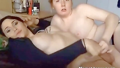 Amateur blonde and brunette rimjob by the roommate